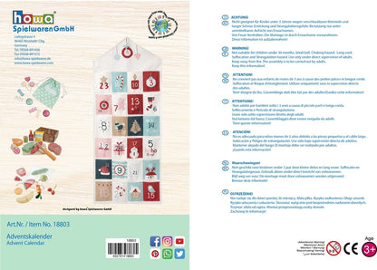 howa adventskalender kerstkalender voor kinderen gevuld met houten speelgoed 18803
