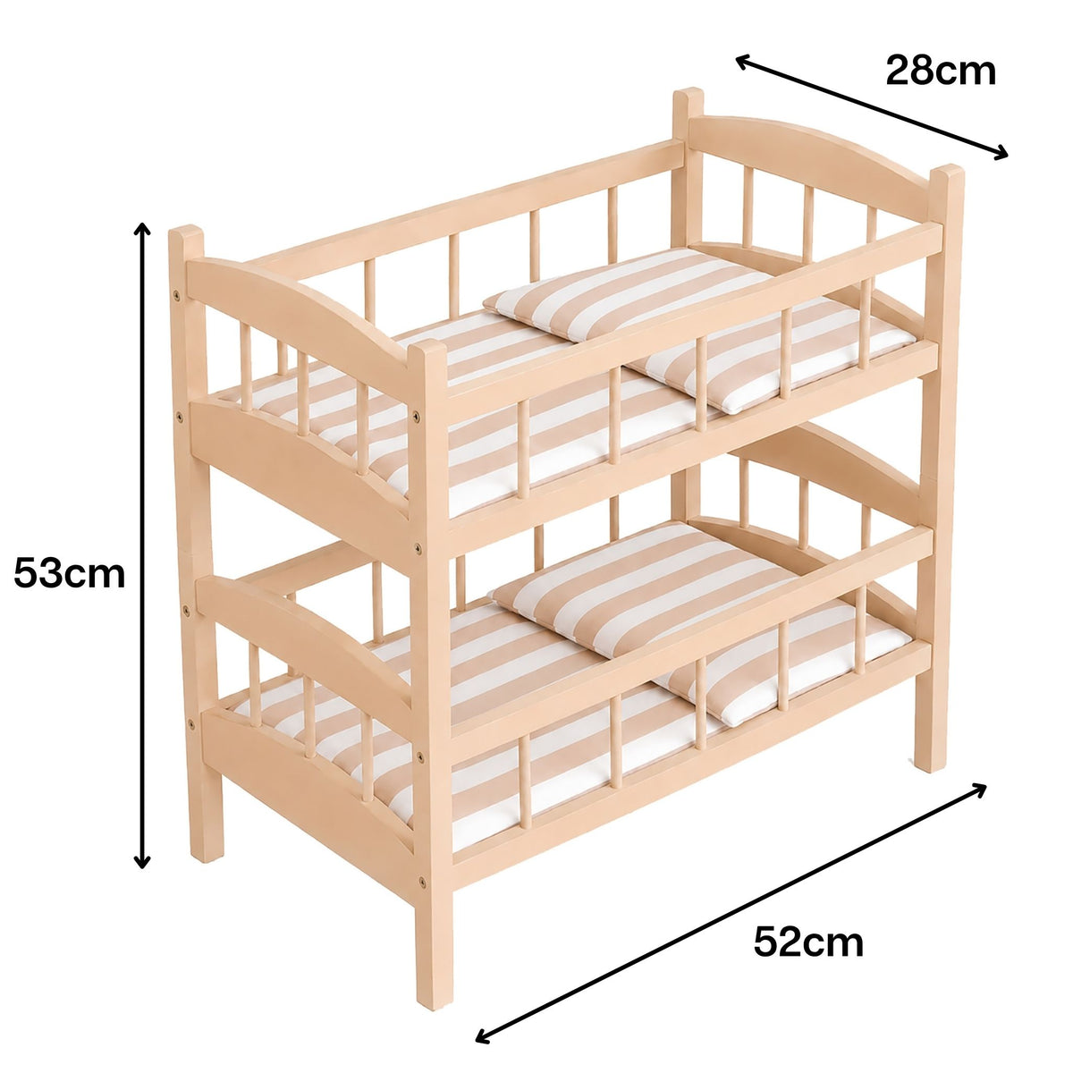 howa Puppenbett Etagenbett aus Holz "stripes" teilbar 24403