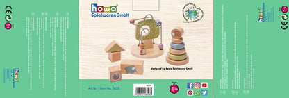Jouet moteur en bois howa, boucle motrice, tour d'empilage, blocs "Little woods" 3 pièces 6028