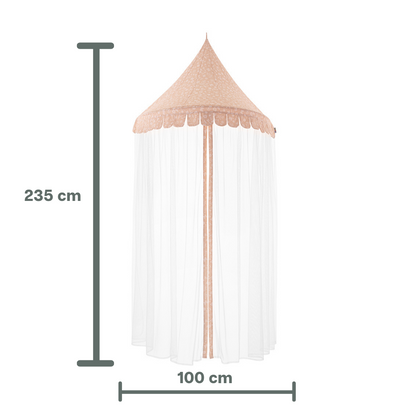 howa Wall Canopy Bed Canopy "Flowers" apricot, Height 235cm 85062