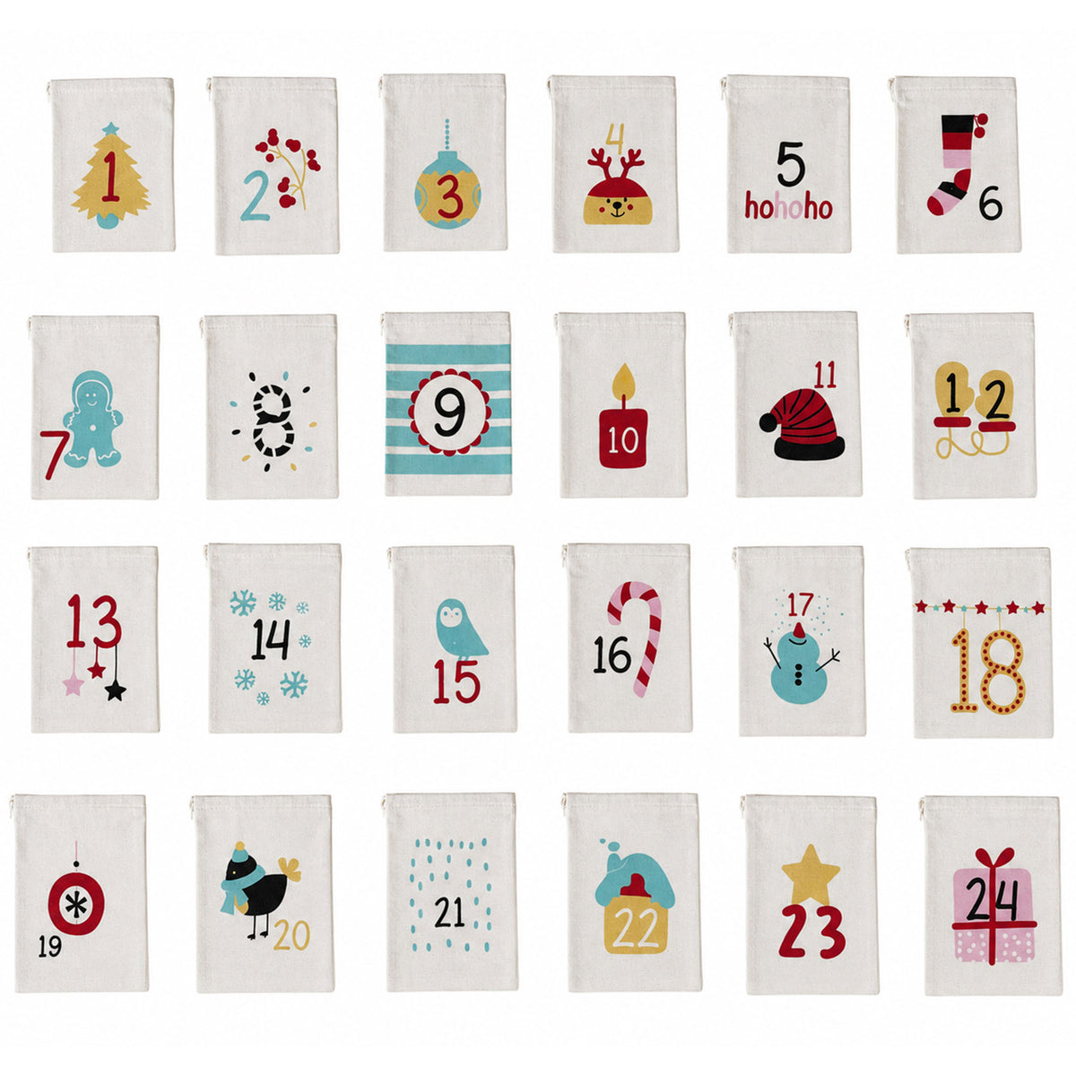 befüllbare Adventskalender Säckchen