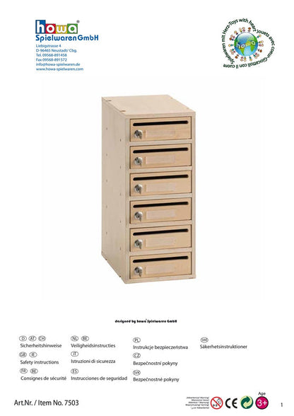 Armadio distributore postale howa, cassetta postale per posta di classe in legno, espandibile, con serratura 7503