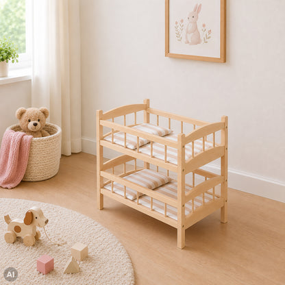 howa Puppenbett Etagenbett aus Holz "stripes" teilbar 24403
