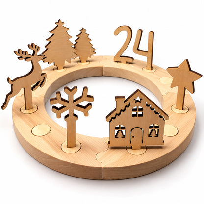 howa 2in1 Adventskranz & Geburtstagskranz aus Holz 8812