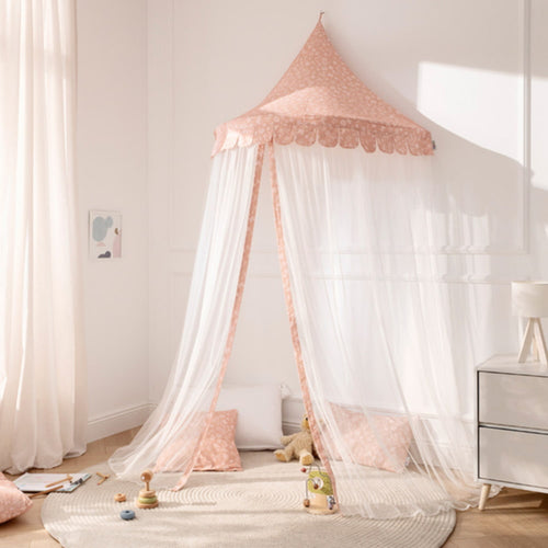 howa Wall Canopy Bed Canopy "Flowers" apricot, Height 235cm 85062