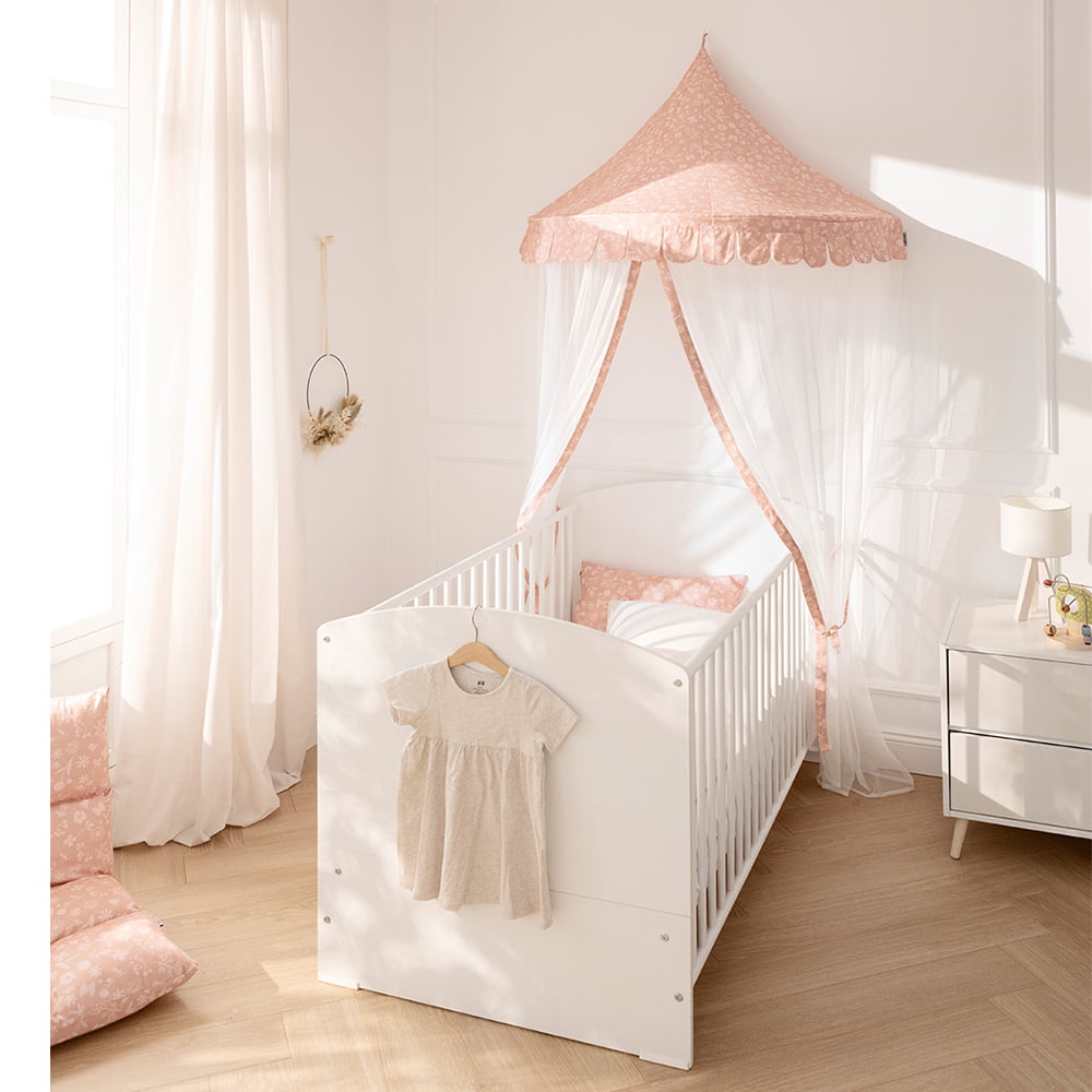 howa Wall Canopy Bed Canopy "Flowers" apricot, height 235cm 85062