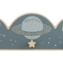 Appendiabiti in legno per bambini "Space" colorato - personalizzato 88019
