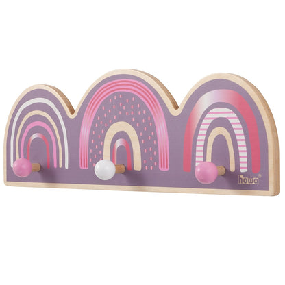 howa Garderobe aus Holz für Kinder "Rainbow" malve, bunt - personalisiert 88029