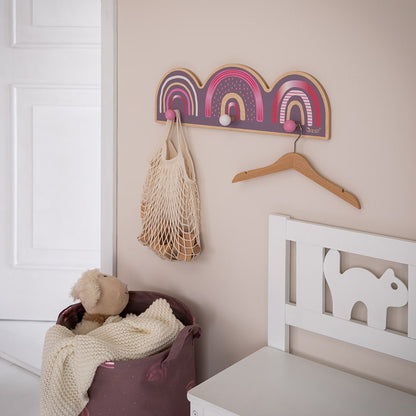 howa Garderobe aus Holz für Kinder "Rainbow" malve, bunt - personalisiert 88029