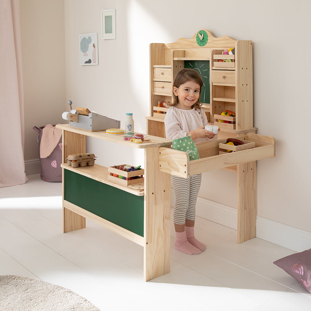 howa Kaufladen aus Holz "Uli" inkl. Spielkasse und 35 tlg. Kaufladenzubehör 47419