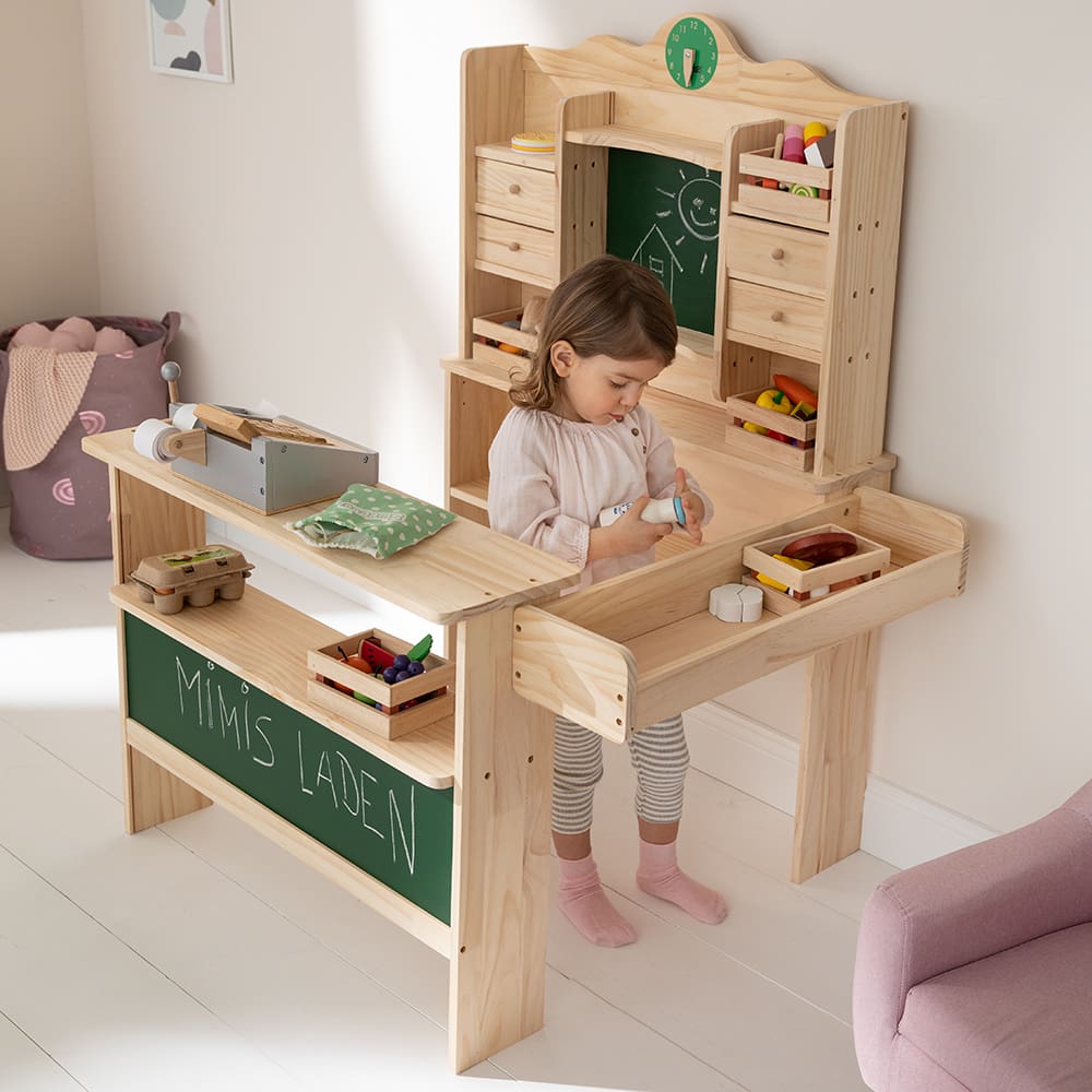 howa Kaufladen aus Holz "Uli" inkl. Spielkasse und 35 tlg. Kaufladenzubehör 47419