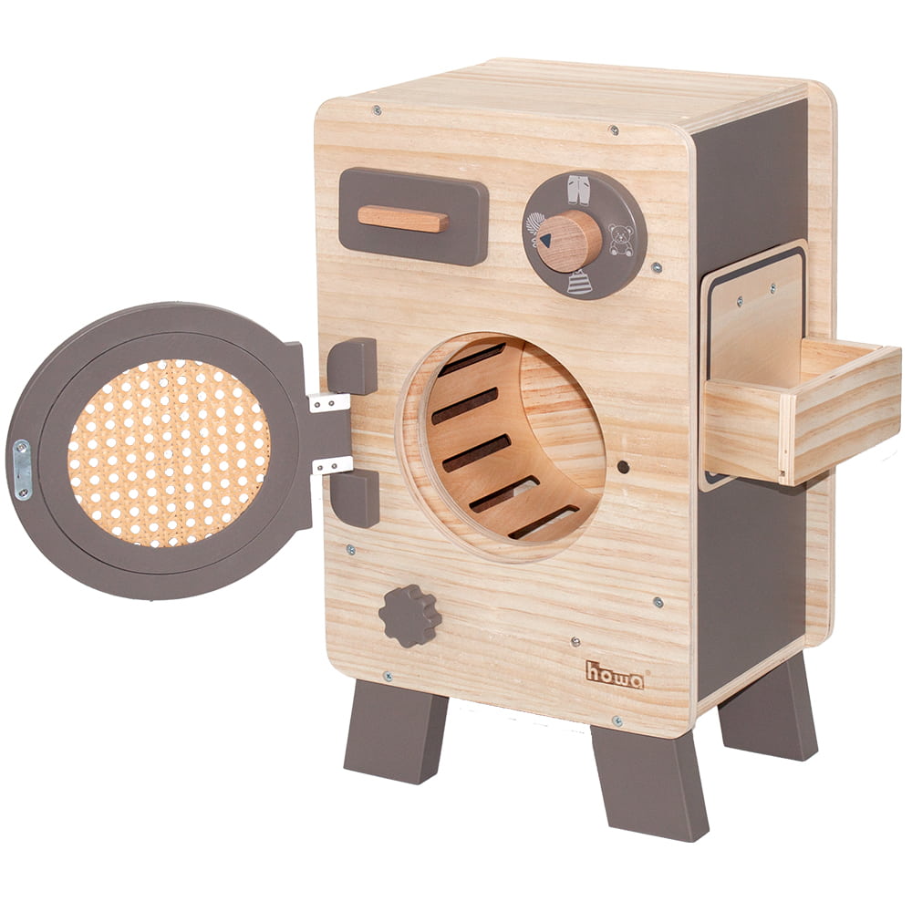 howa Kinderwaschmaschine aus Holz natur taupe  4826