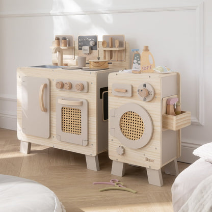 howa Kinderküche Spielküche aus Holz "FoodieFun light" inkl. 10 tlg Kochzubehör 48241