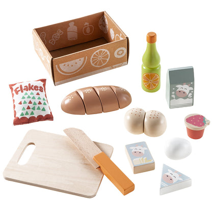 howa Kaufladenzubehör aus Holz Spiellebensmittel Frühstücksset 12 tlg. 4893