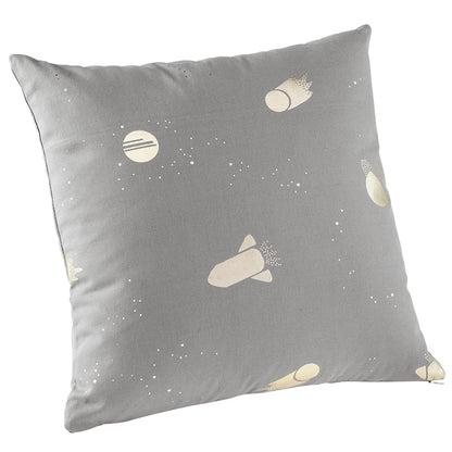 howa 2er Set Kissenbezug "Space“ 40x40cm + 50x30cm grau, Glanzeffekt - personalisiert 87029