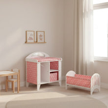 Lettino per bambole in legno "Stars" di howa con materasso e coperta rosa 2140