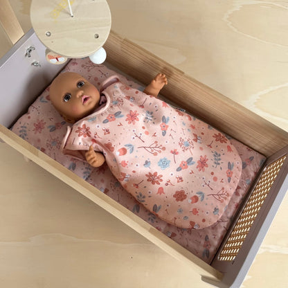howa Puppen Schlafsack bis 48cm "miniflowers" apricot 29624