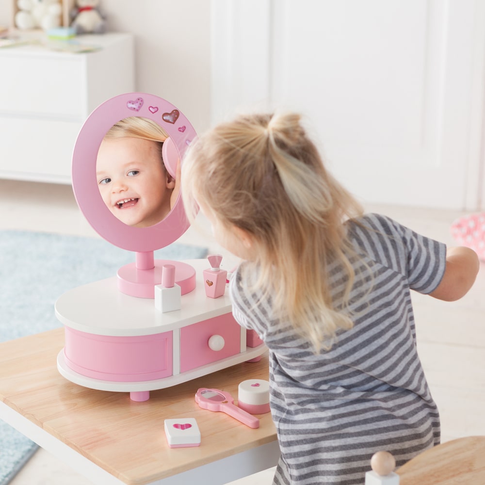 coiffeuse en bois pour enfants "Little Lady" avec 12 accessoires 5001