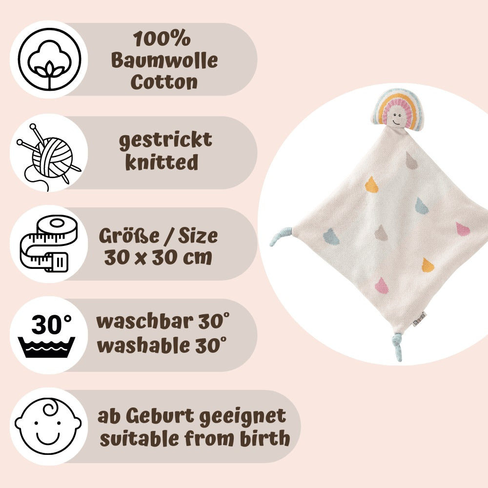 howa Set Schmusetuch und Babydecke "Be happy", Baumwolle, Strick 18900