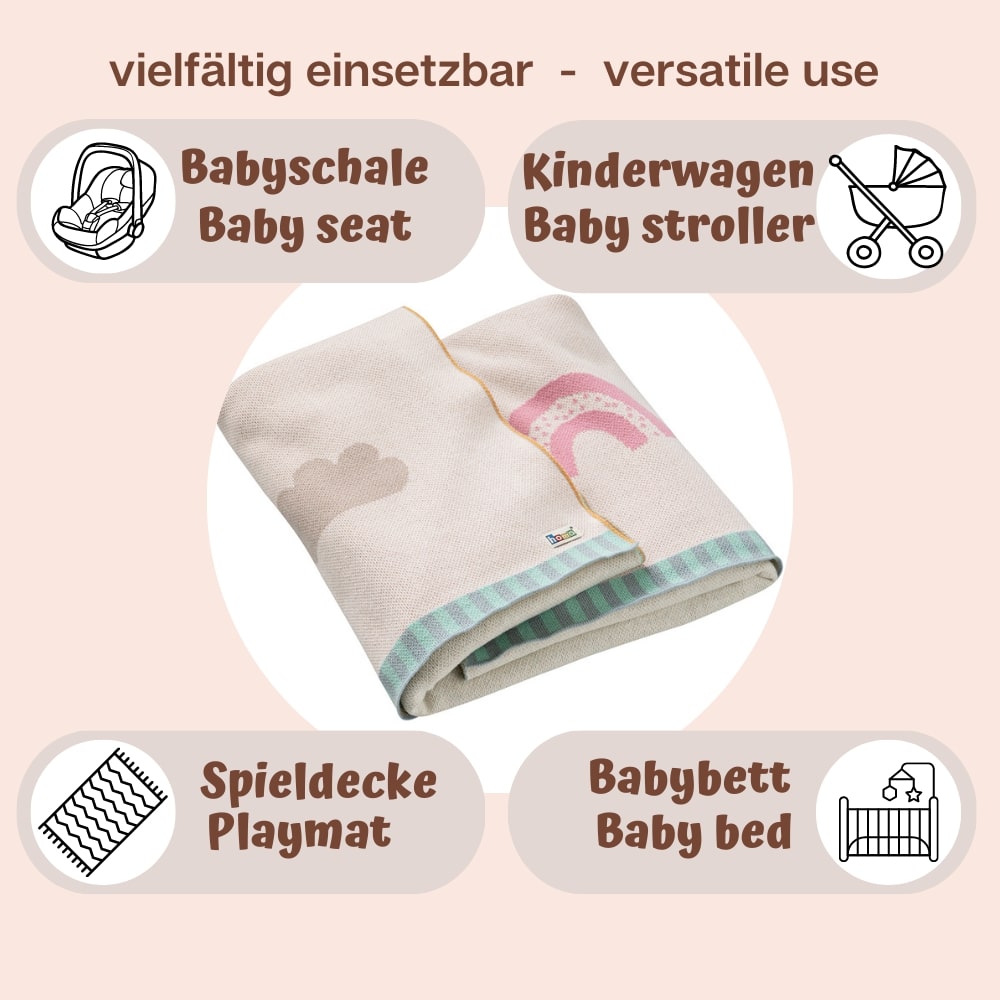 howa Set Schmusetuch und Babydecke "Be happy", Baumwolle, Strick 18900