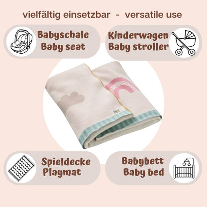 howa Set Schmusetuch und Babydecke "Be happy", Baumwolle, Strick 18900
