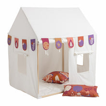 howa Bundle Kinderzelt Spielzelt Indoor mit Girlande und 2er Set Kissenbezüge "colorful red" 85152