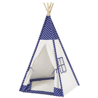 howa Kinderzelt Spielzelt Tipi "Stars" inkl. Bodenmatte blau, H185xB140xT120cm 8500